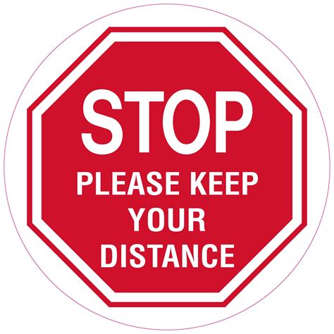 Stop Please Keep Your Distance Floor Marker Teksal Safety