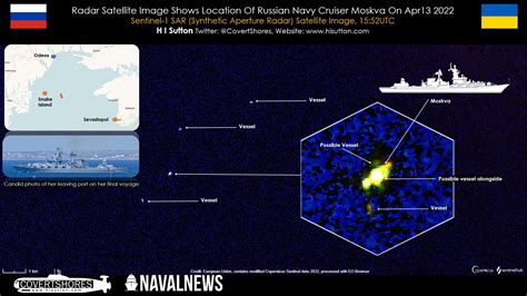 Satellite Image Pinpoints Russian Cruiser Moskva As She Burned Naval News