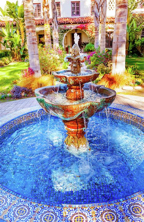 Mexican Tile Fountain Garden Mission San Buenaventura Ventura Ca