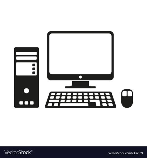 Computer Icon Flat Royalty Free Vector Image Vectorstock