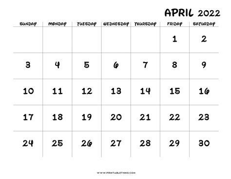 Free Printable April 2022 Calendar With Holidays Latest News Update