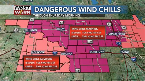 Kmot On Twitter Bitter Cold Wind Chills Expected Tuesday Night