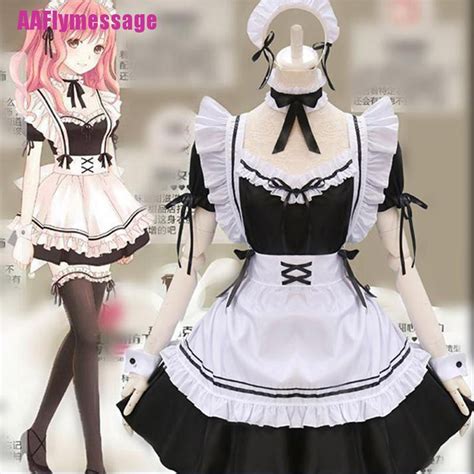 Aafly Cute Lolita French Maid Dress Girls Woman Anime