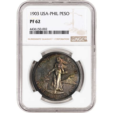 1903 Usa Philippine Silver Peso Proof Ngc Pf62 Ebay