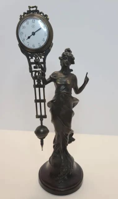Vintage Working Junghans German Brass Mystery Swinger Figural Diana