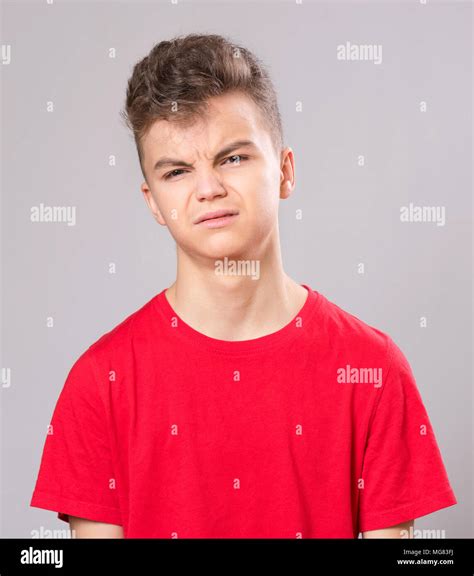 Emotional Portrait Of Caucasian Upset Problem Teen Boy Sad Boy Looking