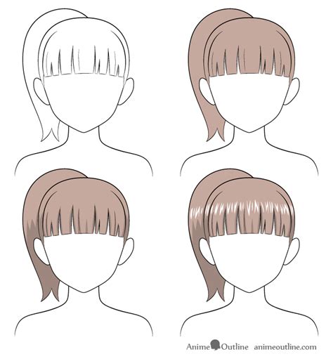 Anime Hair Drawing Ponytail