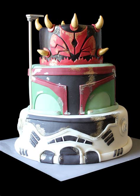 Starwars Cake Combination Of Darth Maul Boba Fett And Storm Trooper