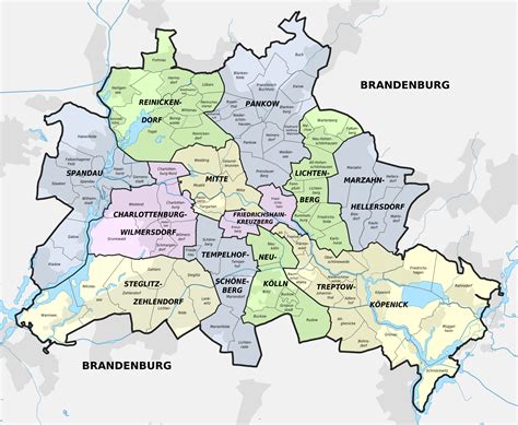 Large Detailed Administrative Subdivisions Map Of Berlin City Vidiani