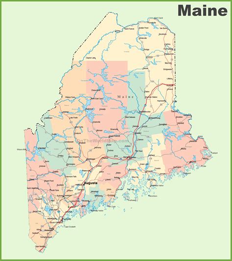 Complete Map Of Maine Towns