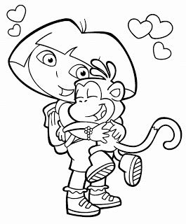 Favorite cartoon characters for young artists. Dora Coloring Pages CuteColoring.com
