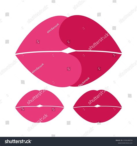 Lipstick Kisses Collection Design Isolated On Stock Vector Royalty