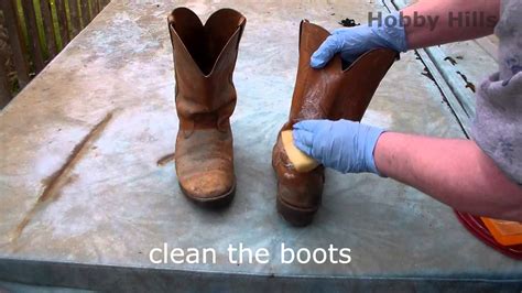 Once the leather item is completely dry use a leather conditioner to return the finish to a supple touch. Remove mold from leather cowboy boots - YouTube