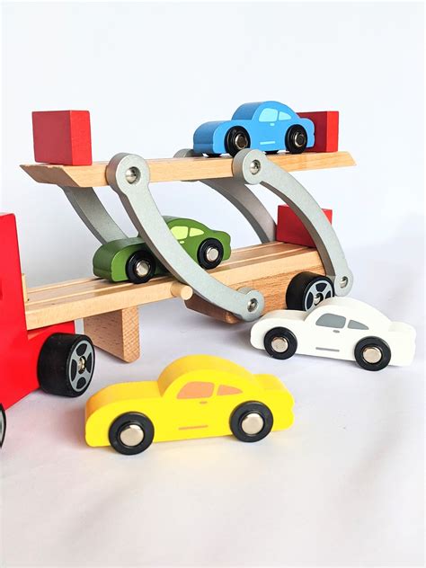 Wooden Car Transporter Toy Personalised Wooden Toy 3rd Etsy Uk