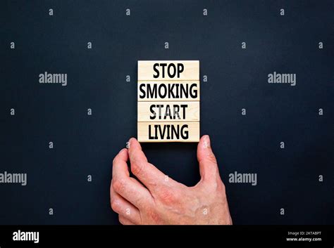 Stop Smoking Start Living Symbol Concept Words Stop Smoking Start