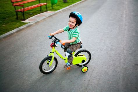 Happy Child Riding Bike Stock Image Image Of Protection 23747651