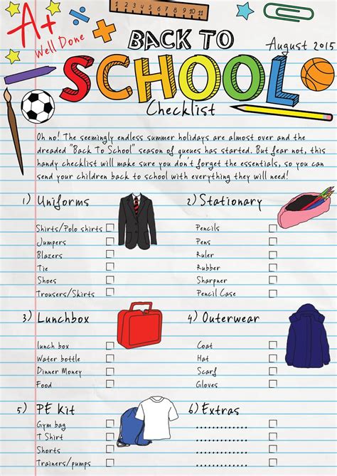 √ Get Ready For School Checklist 125546 Are You Ready For School