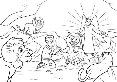 Bible Coloring Pages For Kids Daniel And Lions Den Smart Kiddy