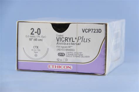 Ethicon Suture Vcp723d 2 0 Vicryl Plus Antibacterial Undyed 8 X 18