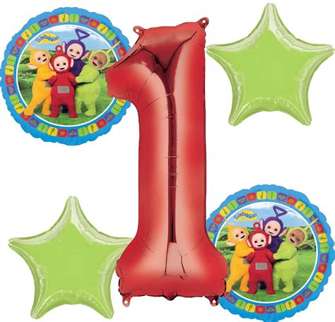 Teletubbies Balloon Bouquet 1st Birthday 5 Pcs Party Supplies
