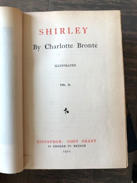 SHIRLEY by Charlotte Brontë 1911 Two Volumes Etsy