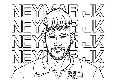 Printable Neymar coloring page - Download, Print or Color Online for Free