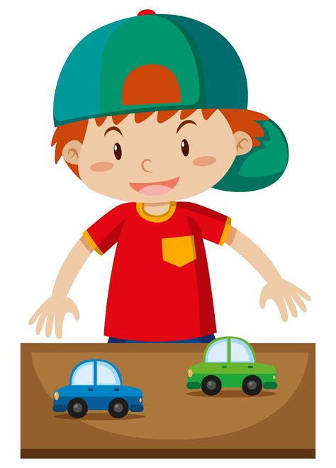 Little Boy Playing Toy Cars 304336 Vector Art At Vecteezy