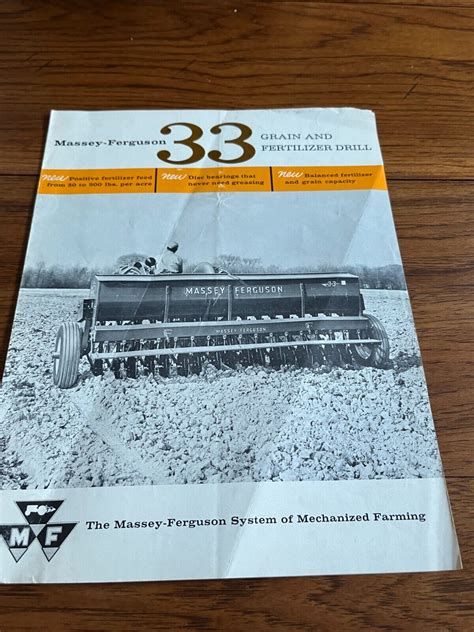 Massey Ferguson 33 Grain Drill Brochure FCCA | eBay