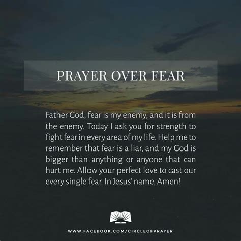 Prayer Over Fear Prayers Bible Passages Prayer Times