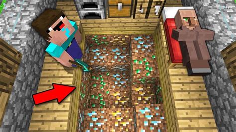 Noob Opened House And Found Secret Ores In Dirt Under House Minecraft