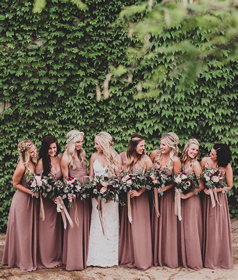 Mauve bridesmaid dresses under 100, 500+ styles long and short, includes mauve, eggplant, lavendula etc., 150+ color swatches, free custom sizes, perfect for fall weddings. Steal This Bridesmaid Look From Dessy
