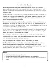 Als pdf/word mit lösung mehr erfahren. Deutsch: Arbeitsmaterialien einzelne Fabeln - 4teachers.de