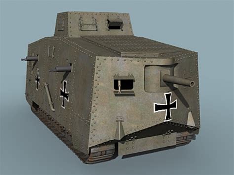 Wwi German Tank A7v 3d Model