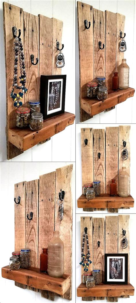 Recycled Wooden Pallet Shelf With Rustic Look Wood Pallet Furniture