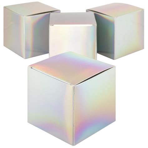 Iridescent Holographic Favor Tuck Boxes In 2021 Iridescent Party Party Favor Boxes T Card