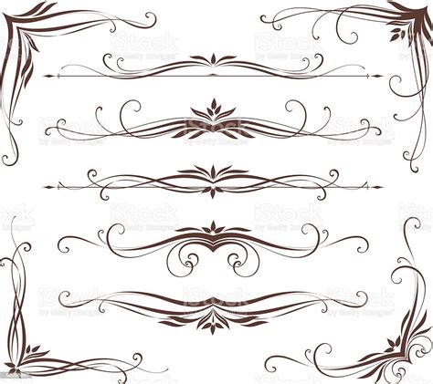 Scroll Design Set Stock Illustration Download Image Now Angle Art