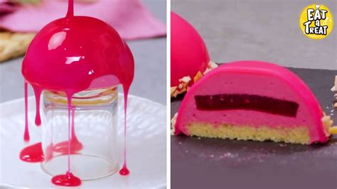 Shiny Mirror Glaze Mousse Dome With Raspberry And Ganache Topping Eat A Treat Youtube