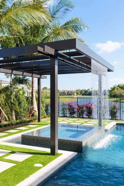 When you choose a water feature from cascading water. Top 60 Best Pool Waterfall Ideas - Cascading Water Features