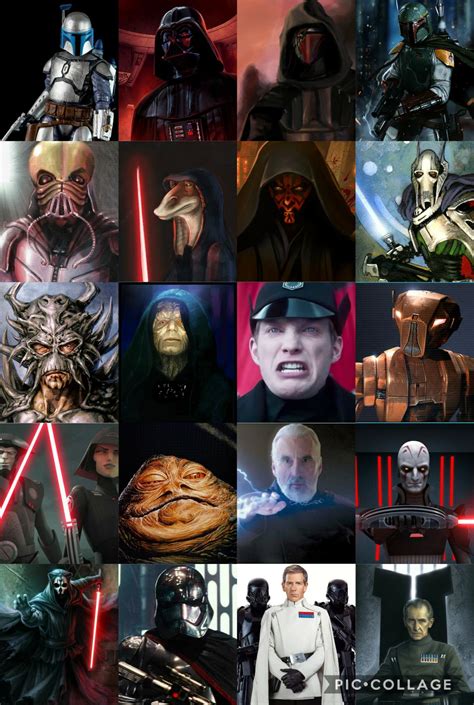 19 Villains In Star Wars Background
