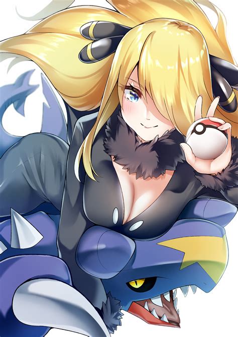 Cynthia And Garchomp Pokemon And More Drawn By Len Hand Linke