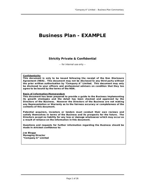 Business Plan Sample Great Example For Anyone Writing A Business Pl