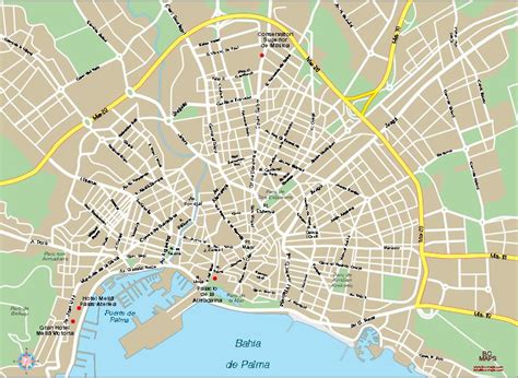 With interactive palma de mallorca map, view regional highways maps, road situations, transportation, lodging guide, geographical map, physical maps and more information. Mapa vectorial eps illustrator centro Palma Mallorca - Bc ...