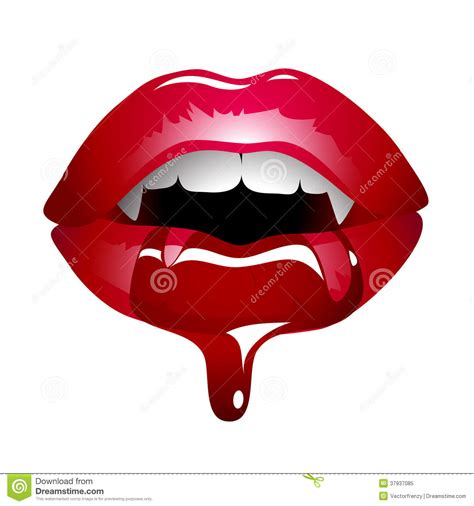 Red Vampire Lips With Fangs Stock Image - Image: 37937085