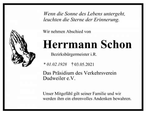Nachruf des VVD für Dudweiler Bezirksbürgermeister Hermann ...
