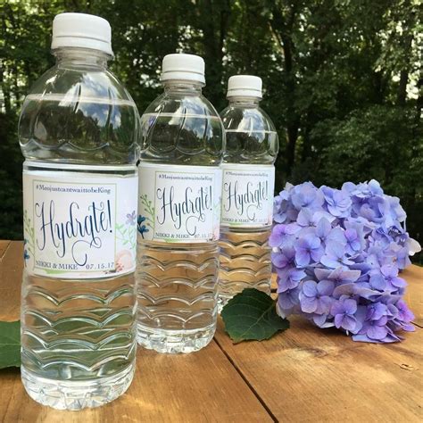 Your guests will be so impressed with these inexpensive wedding party favors! Hydrate Wedding Water Bottle Labels - Personalized Wedding ...