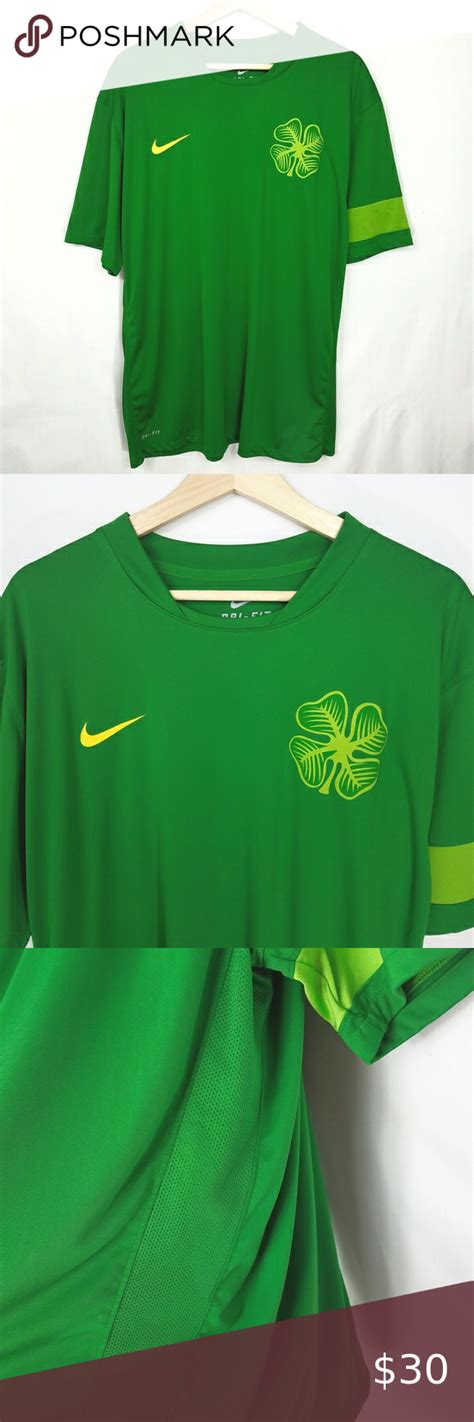 Nike Dri Fit Celtic Irish Short Sleeve Shirt Irish Celtic Leaf Clover