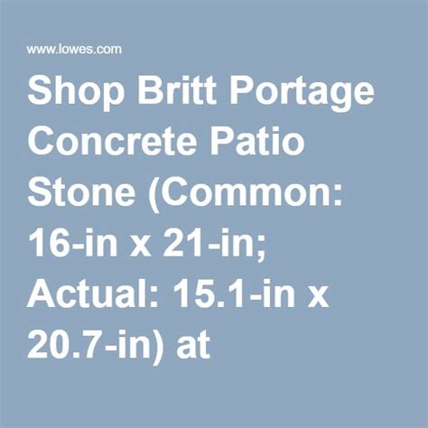 How to build a deck: Shop Britt Portage Concrete Patio Stone (Common: 16-in x 21-in; Actual | Patio stones, Concrete ...