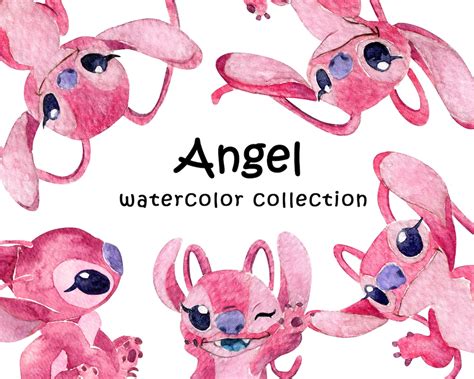 Lilo And Stitch Clipart Angel Watercolor Magic Kingdom Etsy
