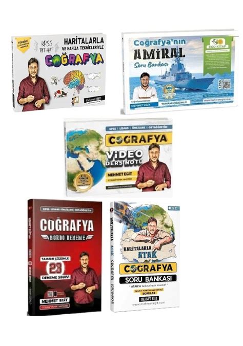 Mehmet Eğit KPSS Coğrafya Konu + Ders Notları + Soru + Deneme 5 li Set