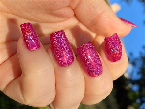 Fuchsia Berry Holographic Berry Pink Hot Pink Holographic Rainbow